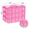 3-Tier Pink Craft Storage Container, Stackable Organizer Box with Dividers for Art Supplies, Beads, Washi Tapes, Seed, Hair Accessories, Nail, 9.5X6.5X7.2in
